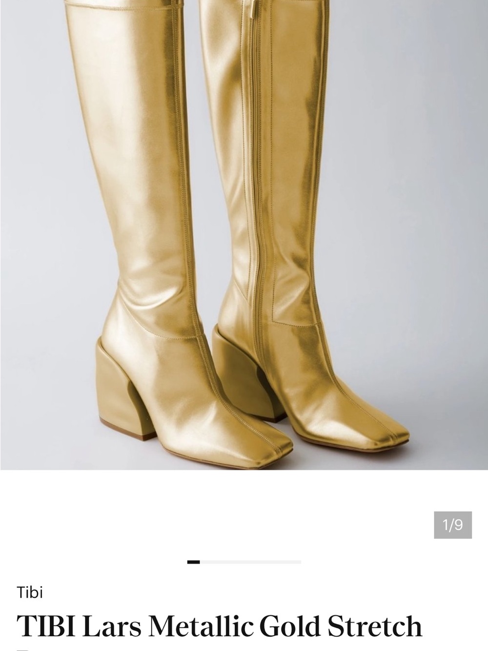 Tibi Metallic Gold Lars Boots size 36.5